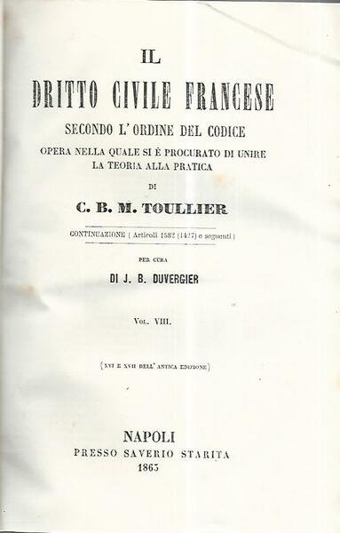 Il dritto civile francese. Volume VIII | Immagine principale