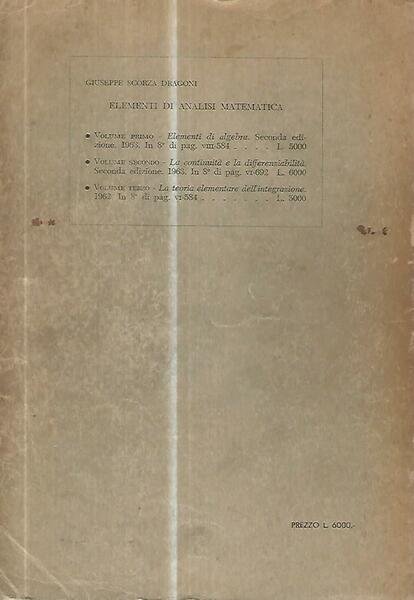 Elementi di analisi matematica. Volume secondo