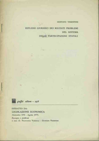 Riflessi giuridici dei recenti problemi del sistema delle partecipazioni statali. … | Immagine principale