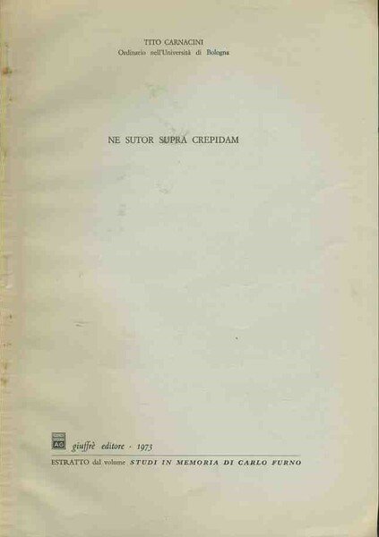 Ne sutor supra crepidam. Estratto
