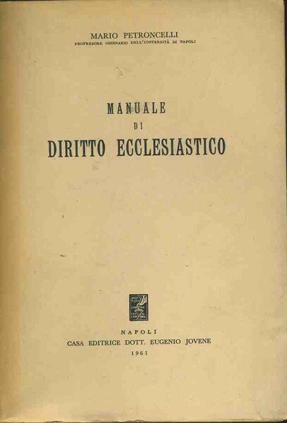 Manuale di diritto ecclesiastico | Immagine principale