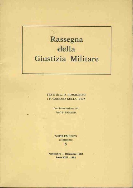 Rassegna della giustizia militare. Novembre - Dicembre 1982 | Immagine principale