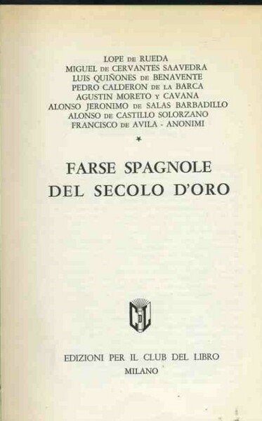 Farse spagnole del secolo d'oro | Immagine principale