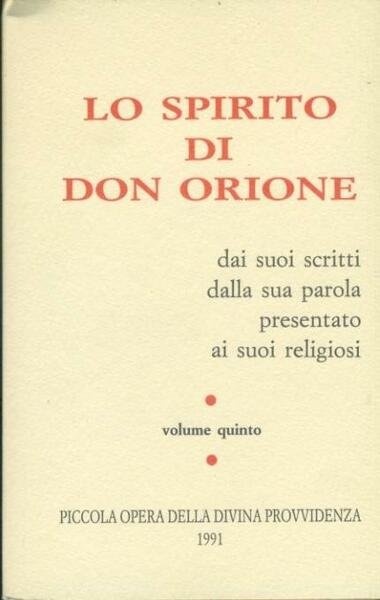 Lo spirito di Don Orione. Volume quinto | Immagine principale