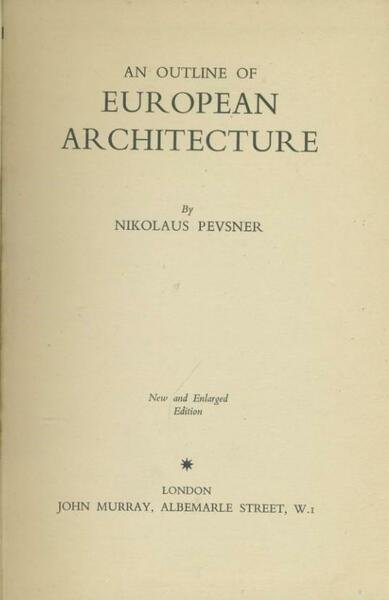 An outline of european architecture | Immagine principale