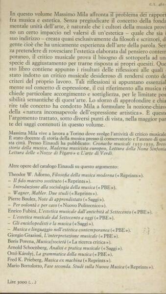 L'esperienza musicale e l'estetica