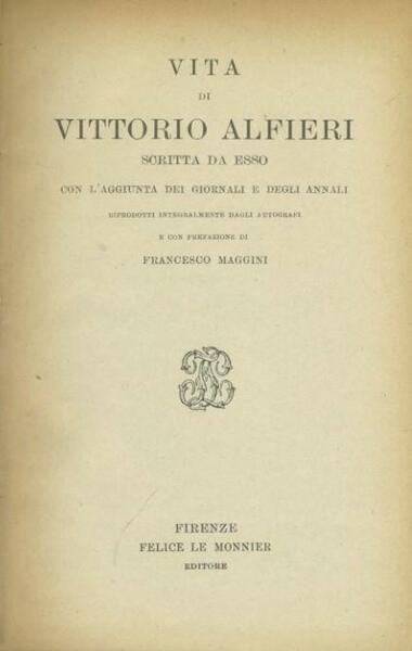 Vita di Vittorio Alfieri scritta da esso | Immagine principale