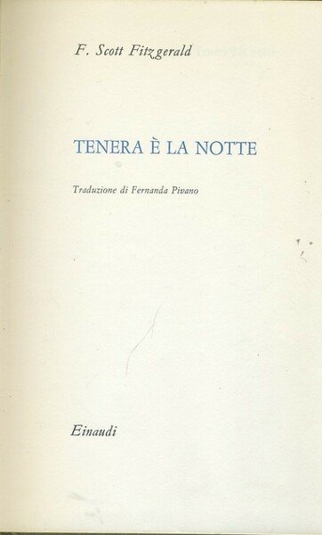 Tenera è la notte