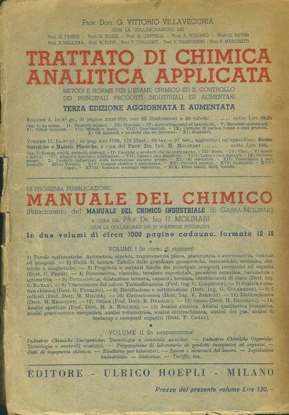 Trattato di chimica generale applicata all'industria. Vol. 1 Chimica Inorganica. …