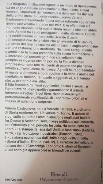 Giovanni Agnelli. La fiat dal 1899 al 1945