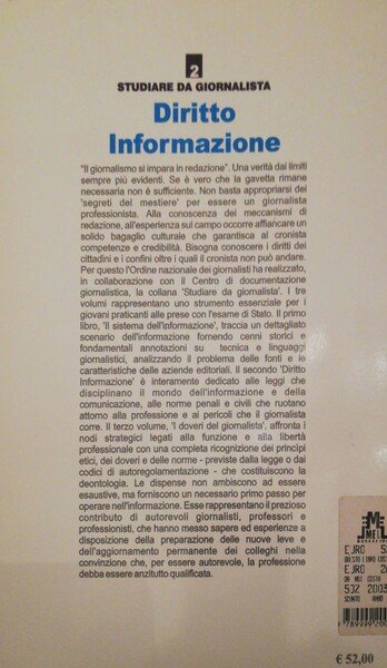 Studiare da giornalista Vol.II. Diritto informazione. | Immagine principale