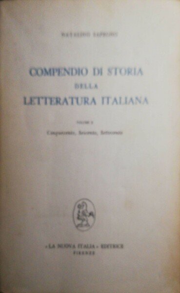 Compendio di storia della letteratura italiana | Immagine principale