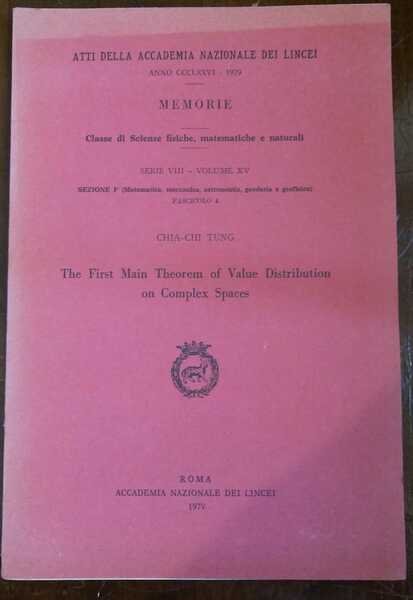 THE FIRST MAIN THEOREM OF VALUE DISTRIBUTION ON COMPLEX SPACES
