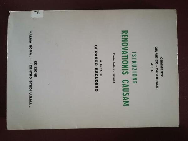 Commento giurido-pastorale alla Istruzione renovationis causam | Immagine principale