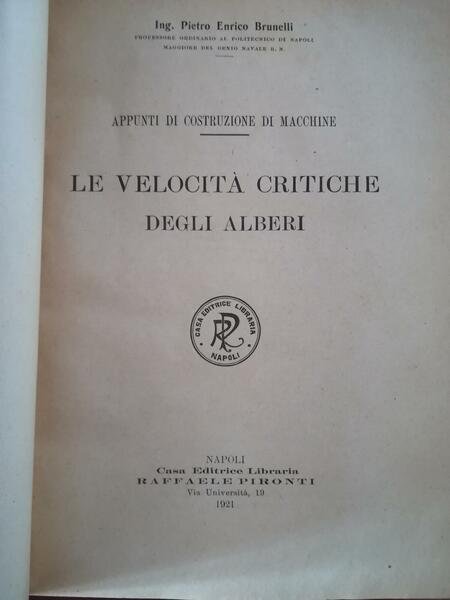 Le velocità critiche degli alberi