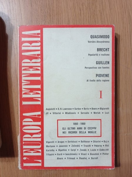 L'Europa letteraria: 1860 -1960nGLI ULTIMI ANNI DI CECHOV NEI RICORDI DELLA MOGLIE