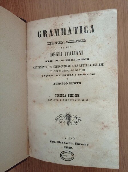 Grammatica inglese ad uso degli italiani