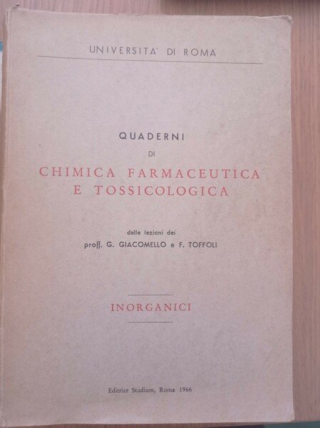 Quaderni di chimica farmaceutica e tossicologica