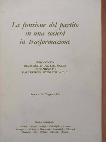 La funzione del partito in una società in trasformazione | Immagine principale