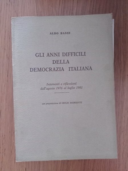 Gli anni difficili della Democrazia Italiana