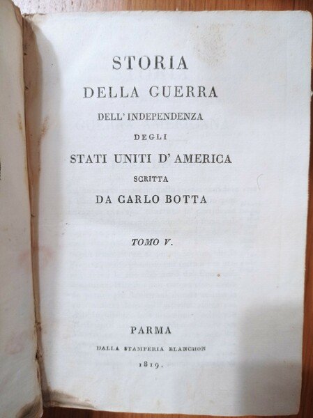 Storia della guerra d'indipendenza degli Stati Uniti D'America Tomo V | Immagine principale