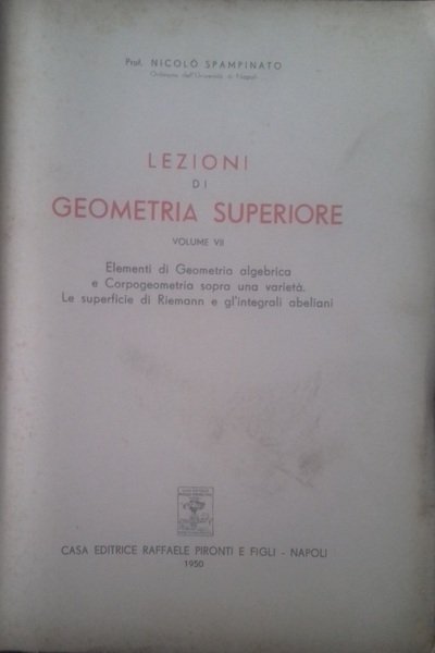 Lezioni di geometria superiore. Volume VII