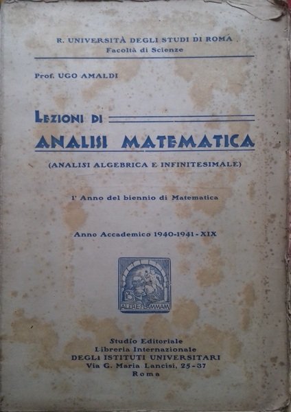 Lezioni di Analisi Matematica (Analisi Algebrica e Infinitesimale)
