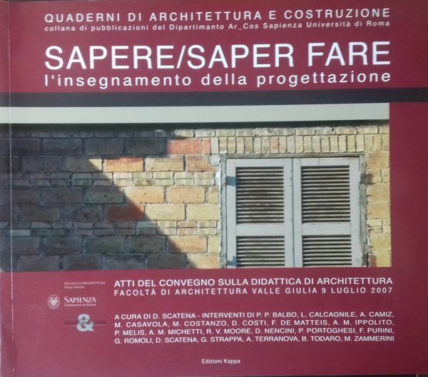 Sapere/Saper fare. L'insegnamento della progettazione