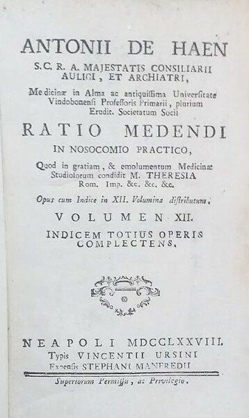 Ratio Medendi in Nosocomio Practico. Volumen XII | Immagine principale