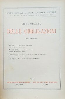 Commentario del Codice Civile. Libro quarto: delle obbligazioni (art. 1960-1991) | Immagine principale