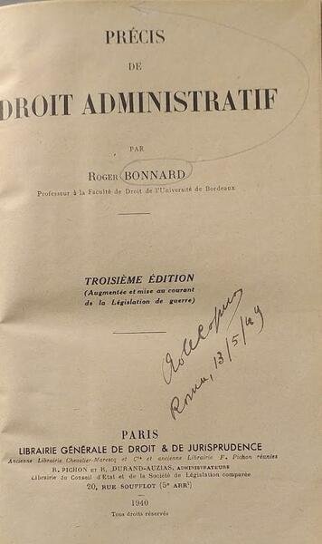 Précis de Droit Administratif