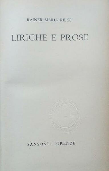 Liriche e prose