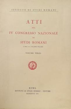 Atti del IV Congresso Nazione di Studi Romani, vol. 3