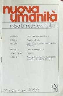 Nuova Umanità. Rivista bimestrale di cultura, marzo-aprile 1995/2