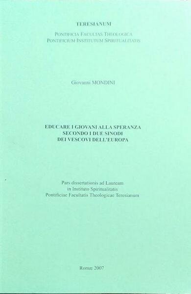 Educare i giovani alla speranza secondo i due sinodi dei …