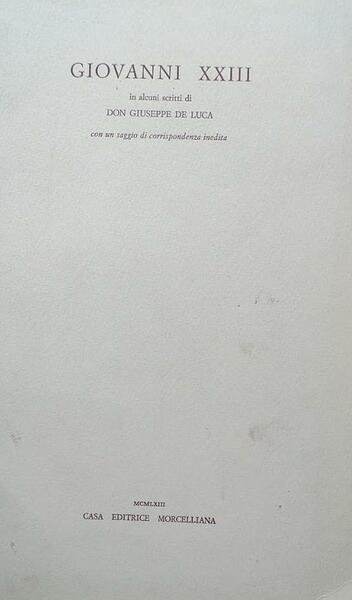 Giovanni XXIII in alcuni scritti di don Giuseppe De Luca … | Immagine principale