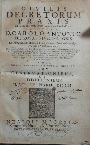 Civilis Decretorum Praxis, plurimis, ac recentissimis S.C. decisionibus illustrata ... … | Immagine principale