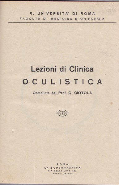 Lezioni di Clinica Oculistica | Immagine principale