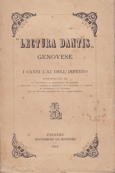 "Lectura Dantis" genovese. I Canti I - XI dell'Inferno. | Immagine principale