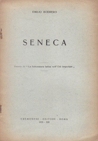 Seneca. (Estratto da: "La letteratura latina nell'Età imperiale"). | Immagine principale