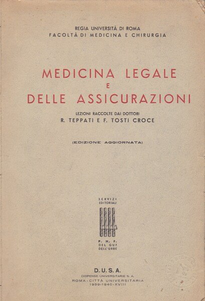 Medicina legale e delle assicurazioni
