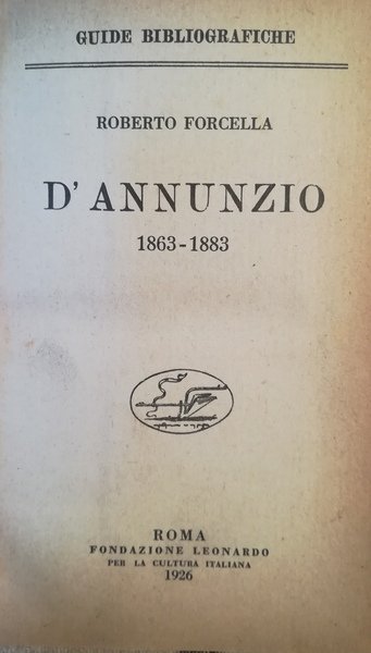 D'Annunzio (1863-1883).
