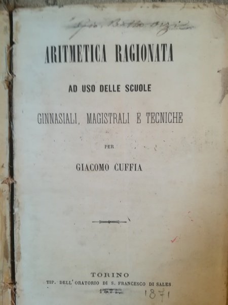 Aritmetica ragionata ad uso delle scuole