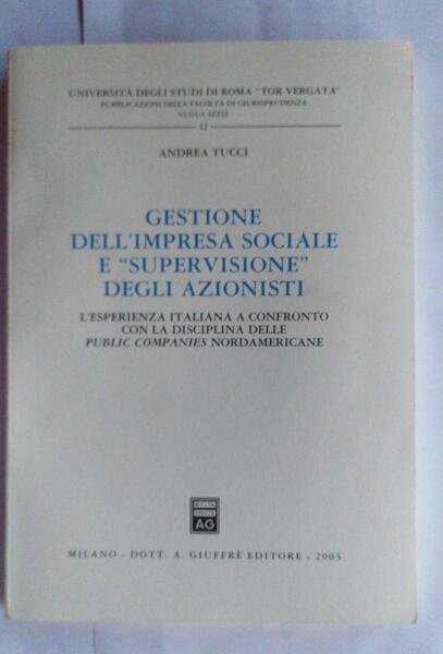 Gestione dell'impresa sociale e supervisione degli azionisti: l'esperienza italiana a … | Immagine principale