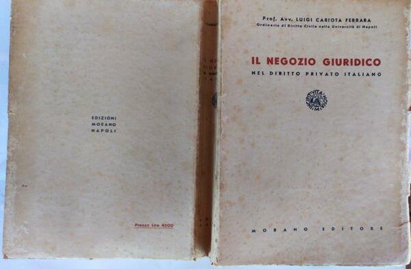 Il negozio giuridico nel diritto privato italiano | Immagine principale