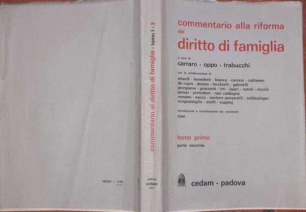 Commentario alla riforma del diritto di famiglia. Tomo secondo