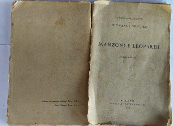 Manzoni e Leopardi saggi critici | Immagine principale