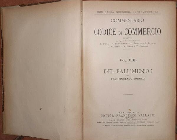 Commentario al Codice di Commercio Vol. VIII