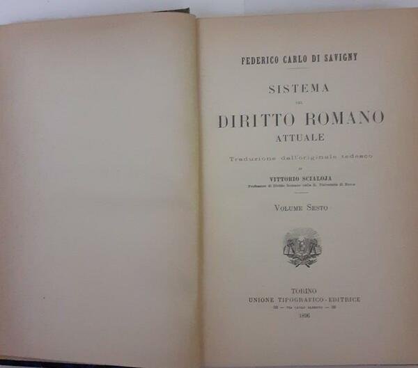 Sistema del diritto romano attuale Volume VI