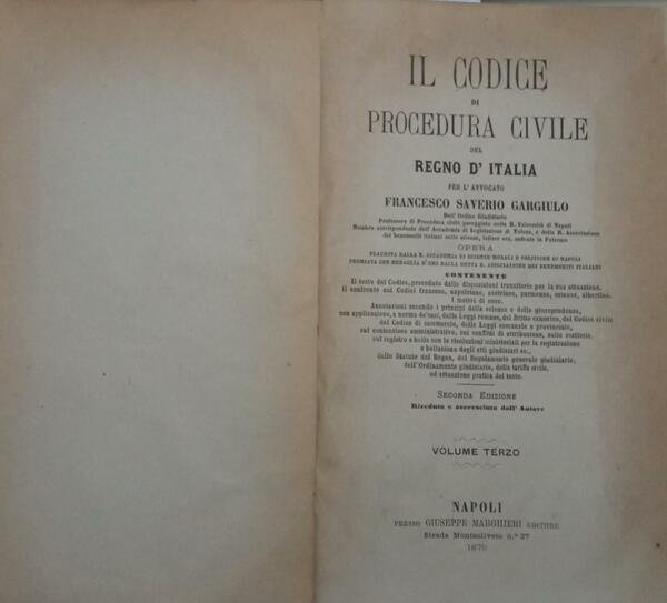 Il codice di procedura civile del regno d'Italia. Volume III | Immagine principale